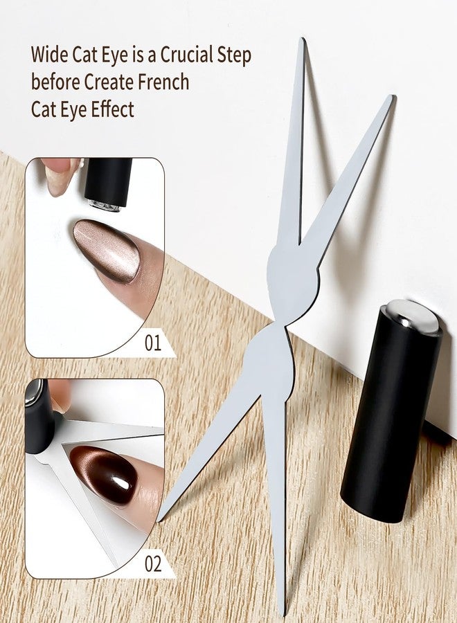 JODSONE Cat Eye Magnet for Nails, Double Head French Cat Eye Magnet Tool with Scissor Plate & Matte Cylinder, Cat Eye Magnet for V Shape & Smile Line Nail Art DIY(Magnet Only, No Gel Included) - Image 4